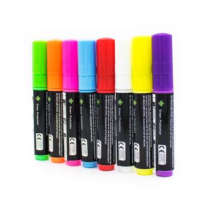 Durable liquid chalk marker pens fluorescent writing in the blackboards