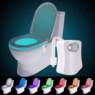 LED toilet bowl night light motion sensor 8 colors changing toilet sensor light in bathroom washroom